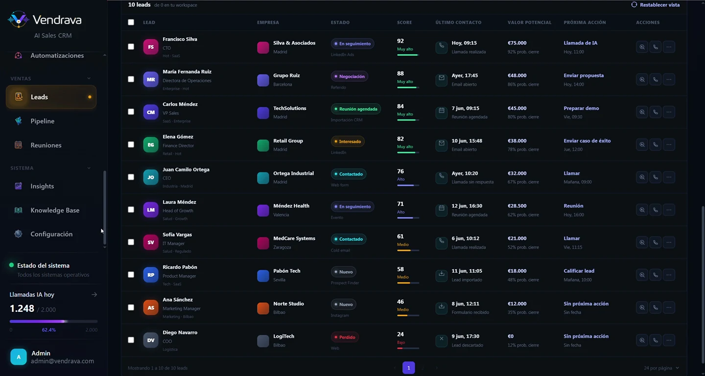 Real Vendrava interface